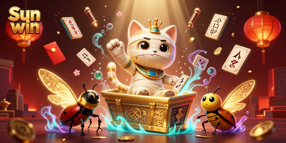 Engage in thrilling fun at Sun win, illuminated by vibrant casino elements and captivating character action.