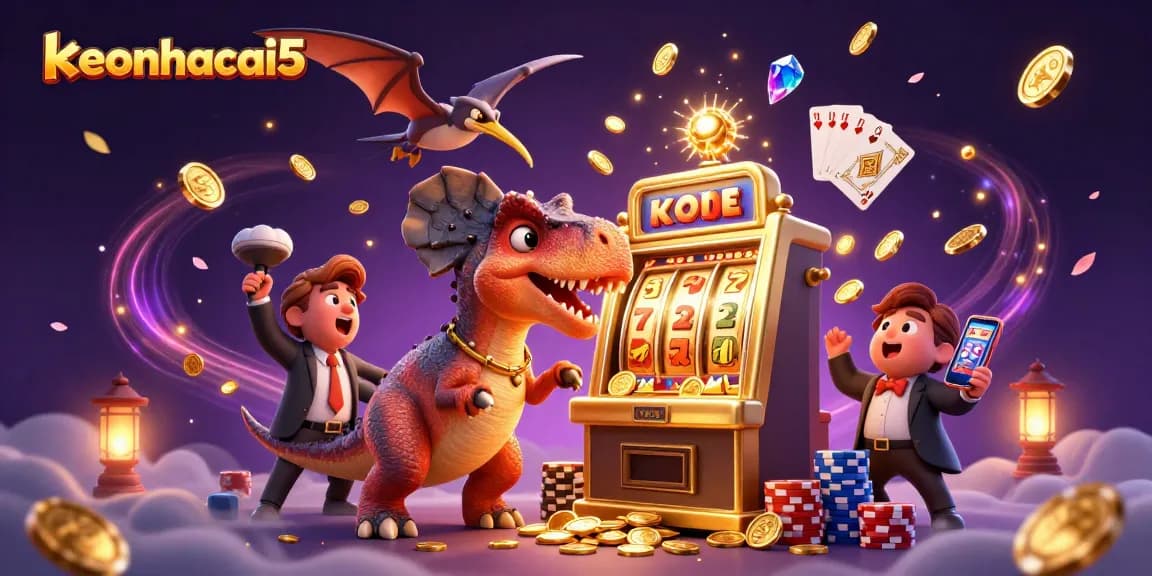 Catch golden jackpots at keonhacai5 with thrilling dinosaurs, coins, and winning games!