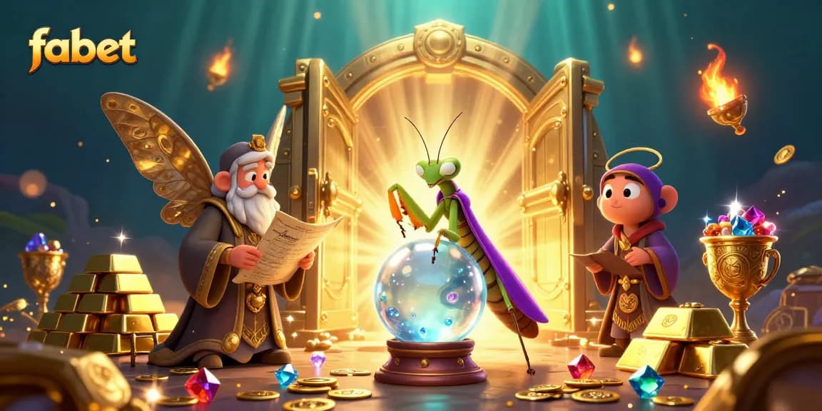 Engage with fabet's vibrant gaming experience featuring a mystical fortune teller and treasures.
