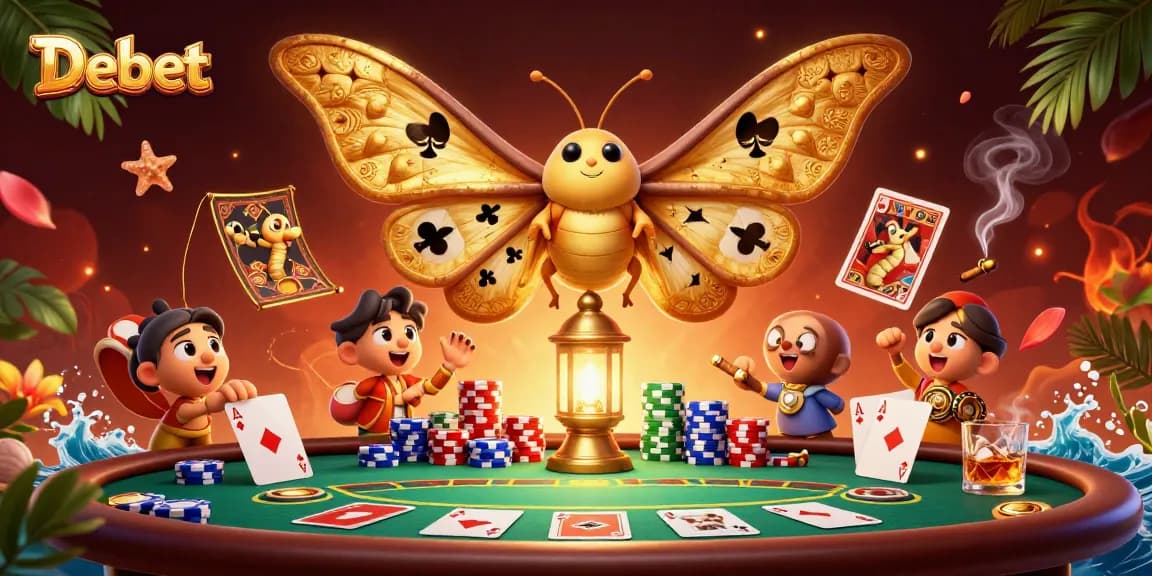 Bet on Debet with vibrant casino scenes, dynamic poker action, and thrilling gaming elements.