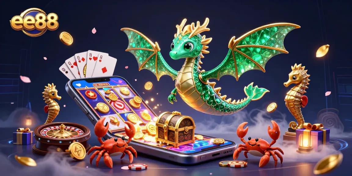Engage in thrilling slots action with ee88's vibrant sea dragon casino scene.