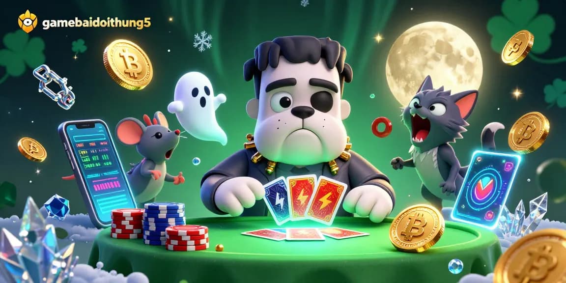 Play thrilling card games at gamebaidoithuong5 with a unique spooky 3D casino theme.