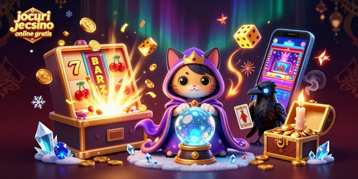 Joacă jocuri de casino online gratis cu păcănele în această ilustrație captivantă și plină de culoare.