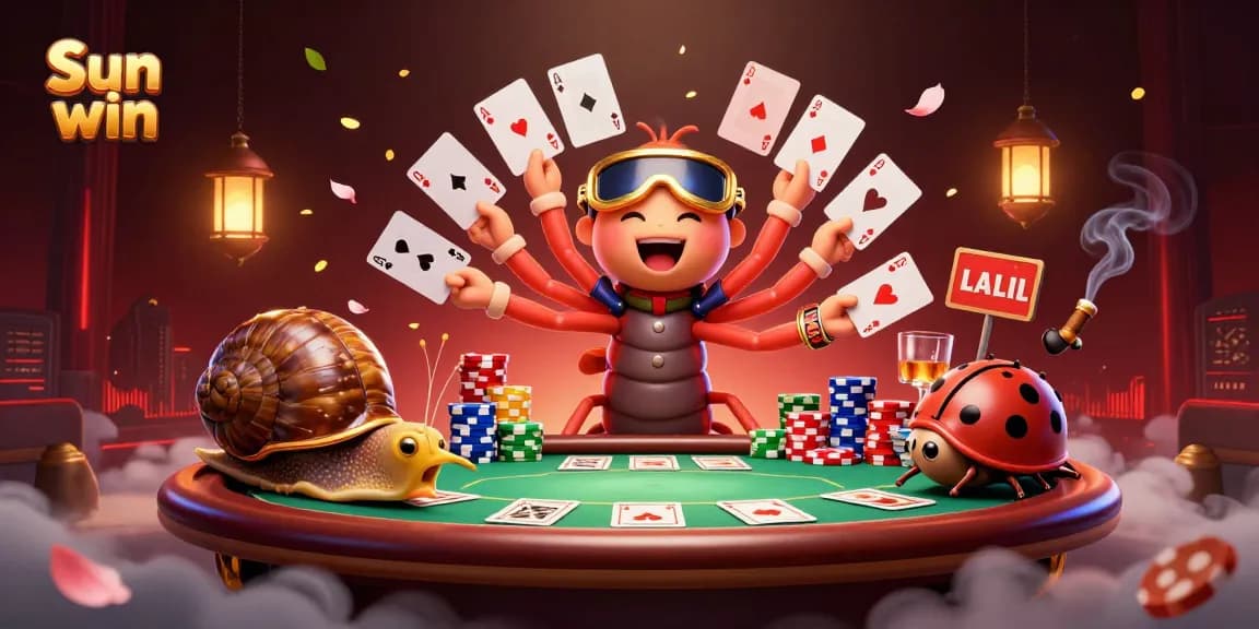 Engage with Sun win's thrilling gameplay featuring a vibrant cartoon casino scene.