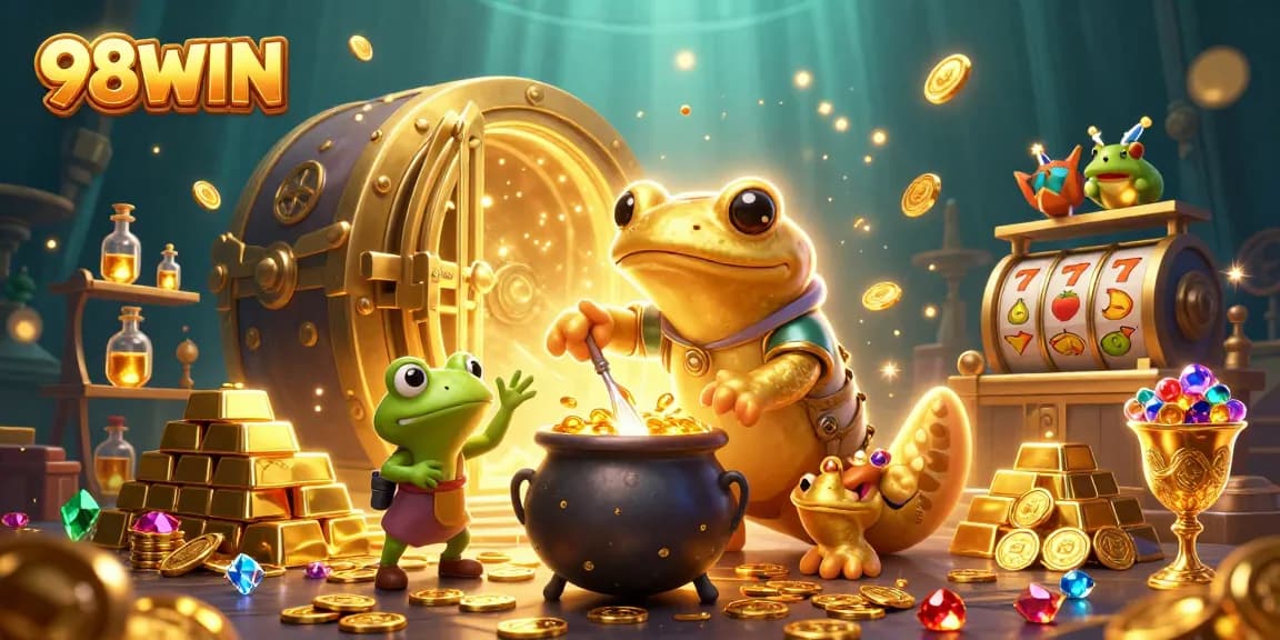 Engage with 98WIN's exciting casino adventure featuring enchanting characters and dazzling treasures.