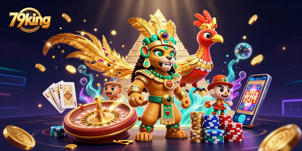 Experience the thrill of winning with 79king's vibrant casino scene filled with colors and dynamic game elements.