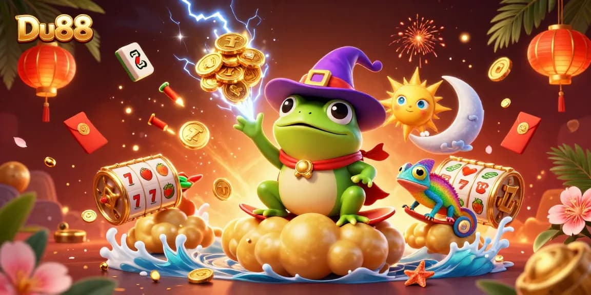 Engage with Du88's vibrant casino world through playful spirits and golden treasures.