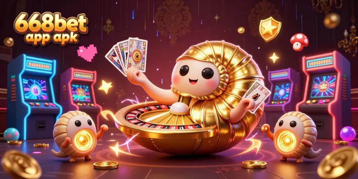 Experience the thrill of winning with the 668bet app apk, showcasing a vibrant 3D casino world.