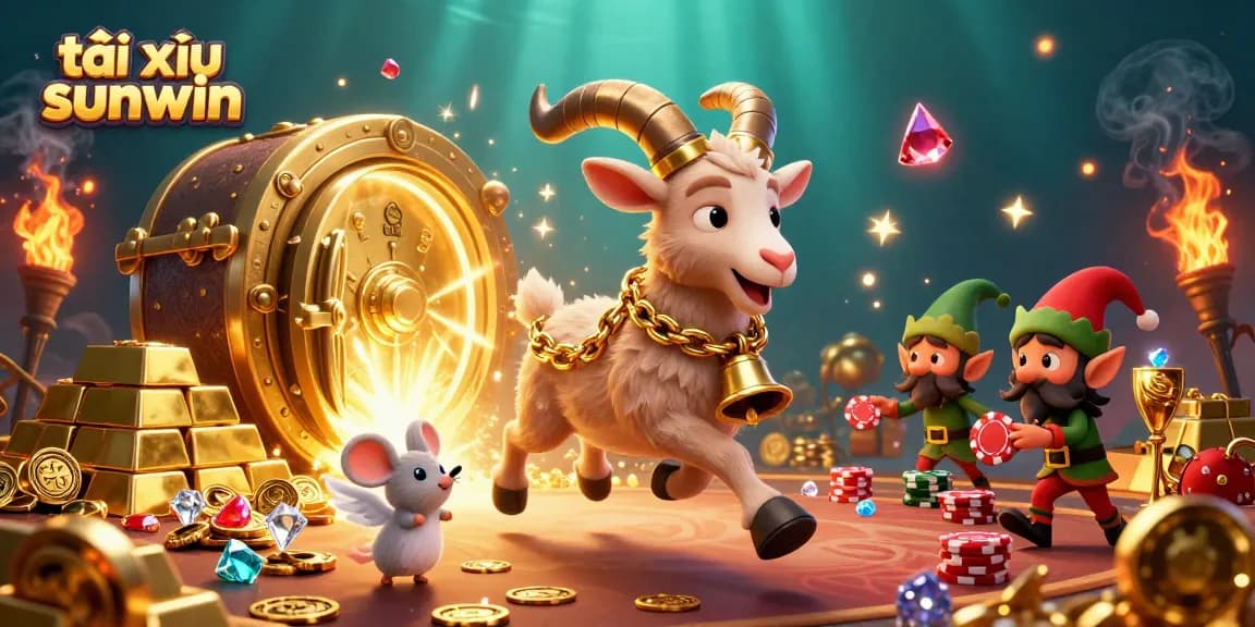 Engage with exciting tài xỉu sunwin gameplay amidst a vibrant casino scene with Krampus and elves.