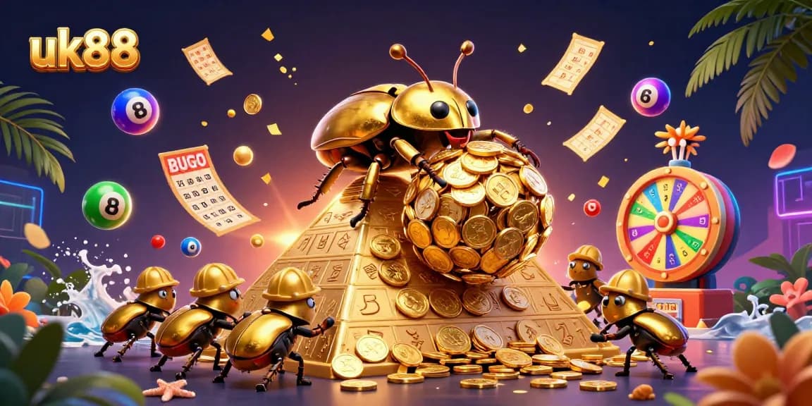 Win big with uk88 in this vibrant 3D illustration showcasing thrilling gambling elements.