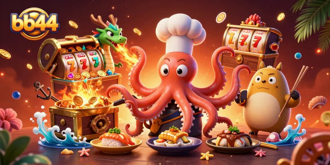 Win big with bb44 in a bustling casino scene featuring vibrant characters and thrilling elements.