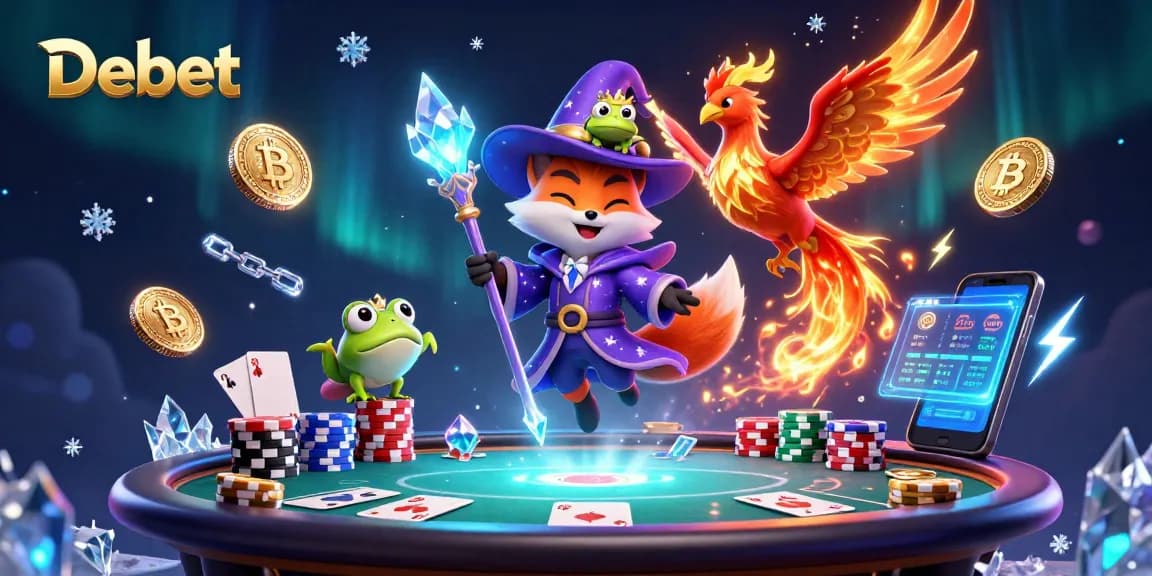 Engage with Debet at the mystical casino, where magical gaming action meets vibrant crypto elements.