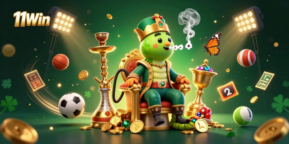 Experience 11Win's vibrant casino scene with a unique hookah-master, dynamic sports elements, and thrilling action.
