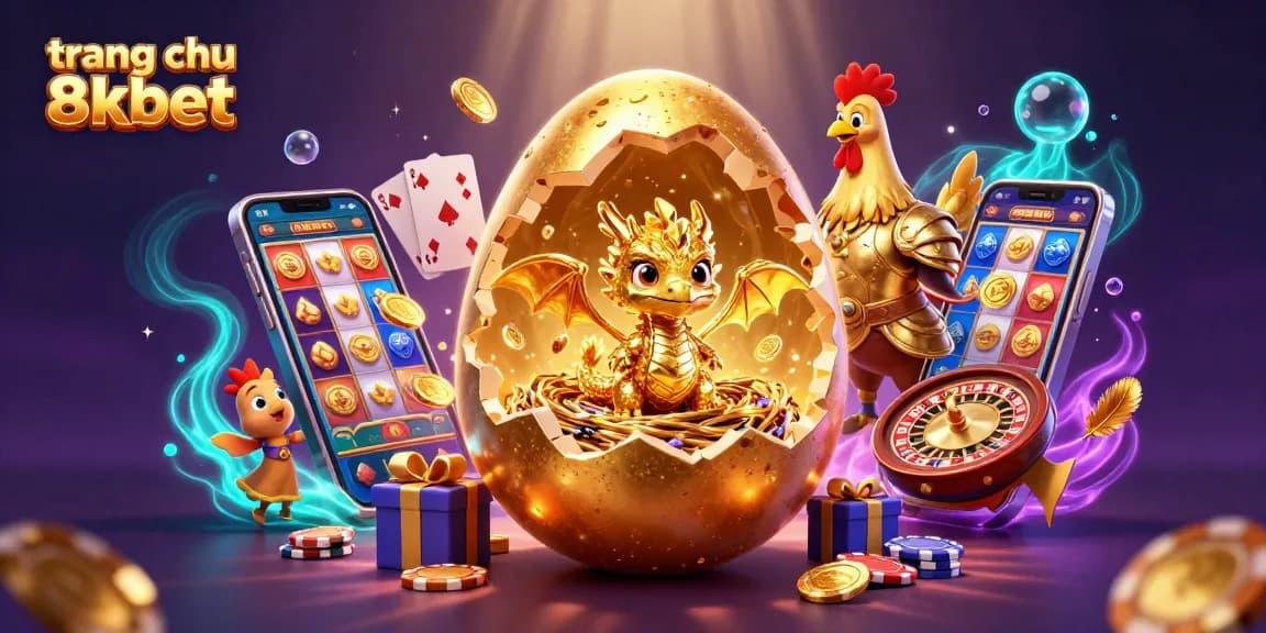 Win big at trang chu 8xbet with a golden dragon emerging from a jackpot-themed casino scene filled with vibrant games and excitement.