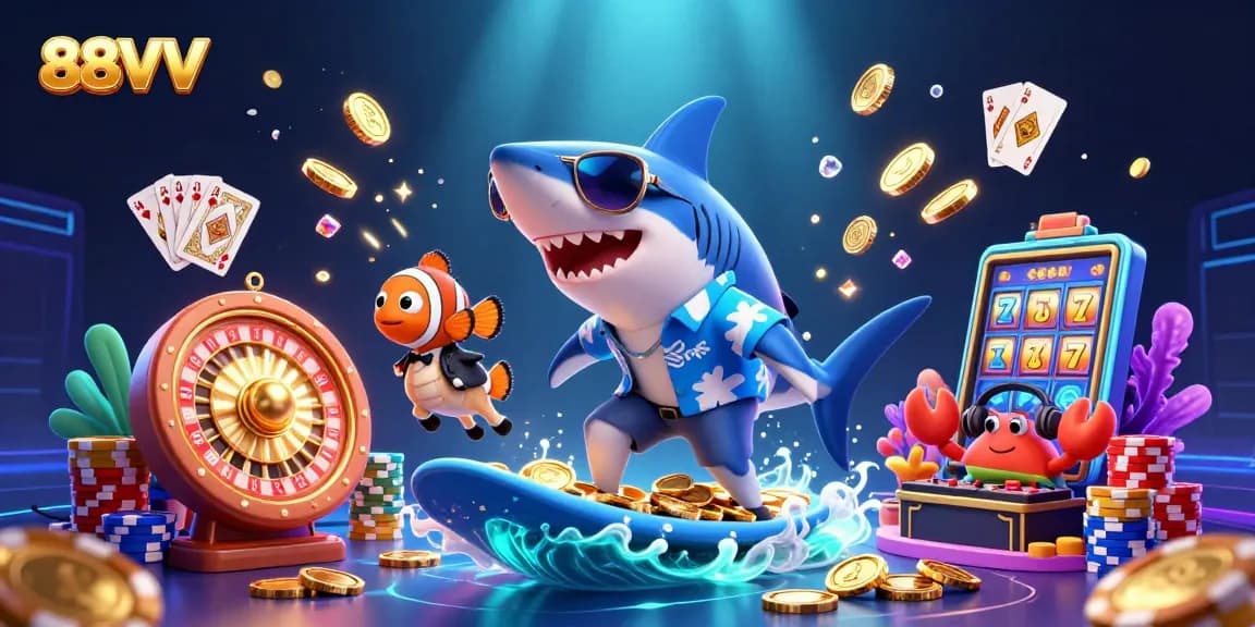 Experience the thrill of winning at 88VV casino with a vibrant underwater party!