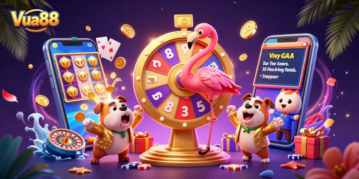 Spin the golden prize wheel at Vua88 with thrilling casino excitement and vibrant game elements.