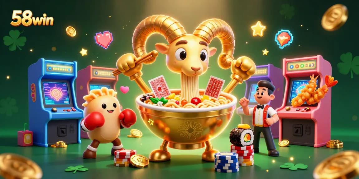 Experience vibrant gaming action with the playful characters in 58win's dynamic casino atmosphere.