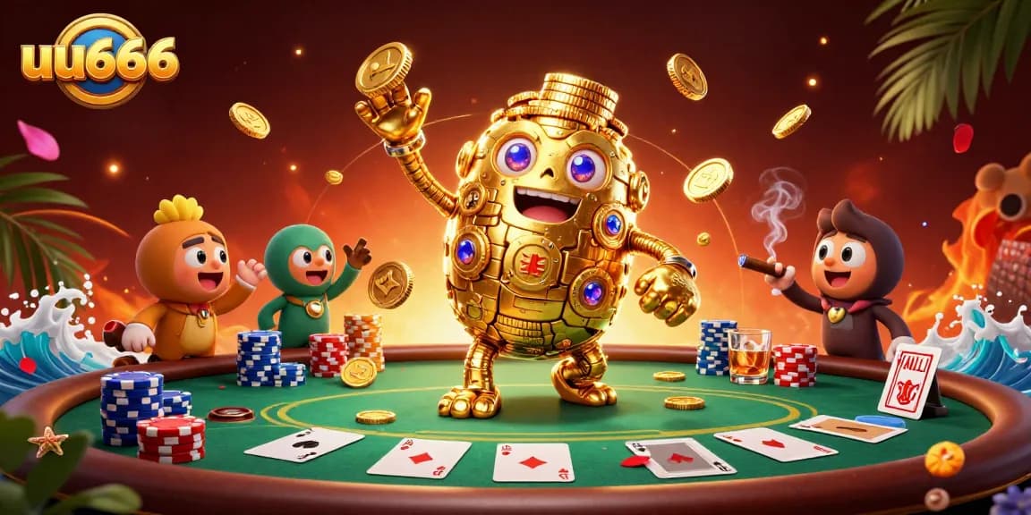 Engage in an exhilarating uu666 poker experience with gold coin sprites and vibrant casino elements.