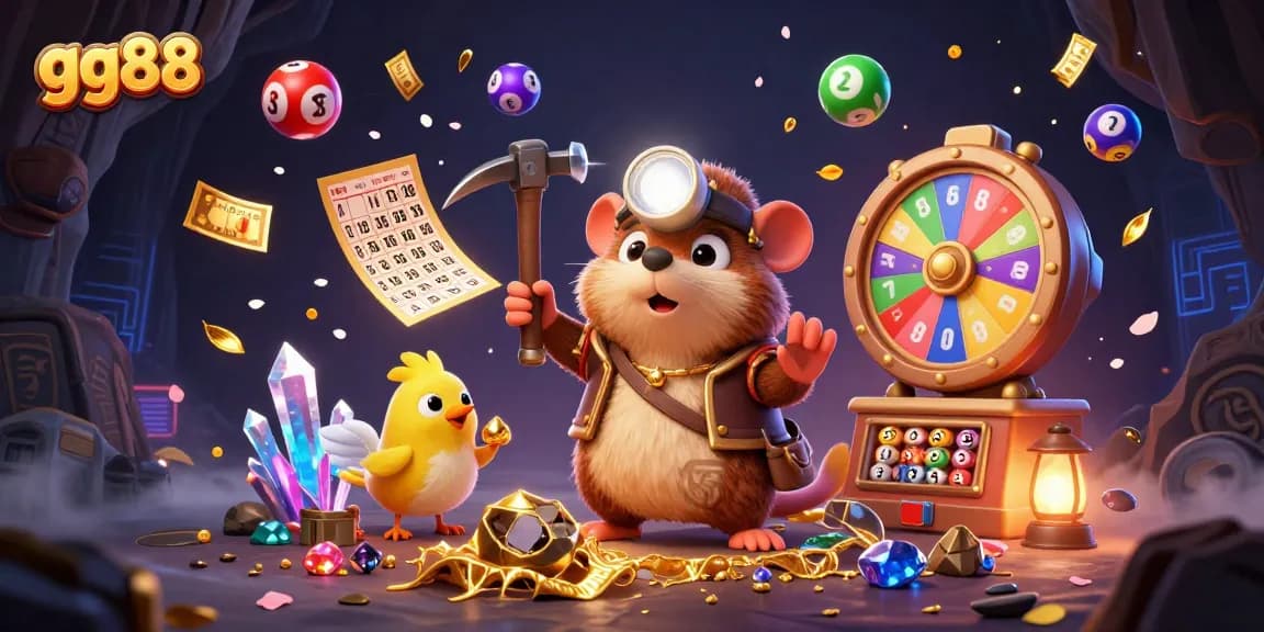Experience the excitement of gg88 with colorful lottery elements and winning treasures!