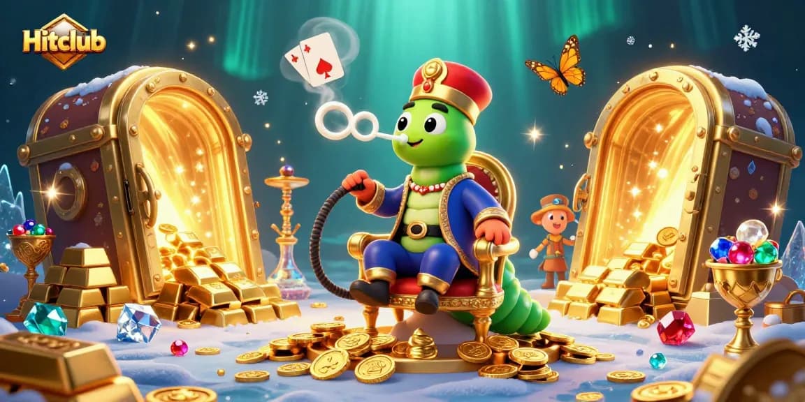 Experience excitement at Hitclub with colorful poker symbols and golden treasures.
