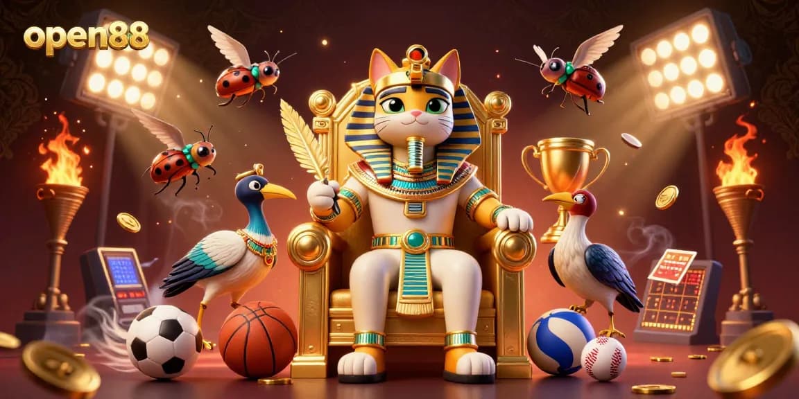 Join the action with open88 as the Egyptian pharaoh cat rules over thrilling sports betting games.