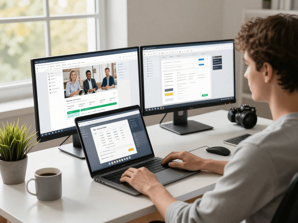 Seamless remote work with ToDesk software on modern setup.