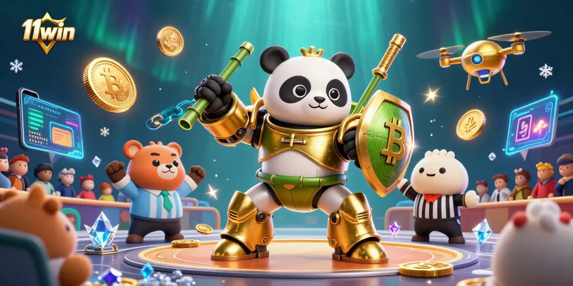 Engage in thrilling online gaming with 11win, showcasing dynamic crypto elements and vibrant casino action.