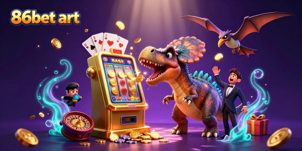 Catch the jackpot at 86bet art with a dinosaur-themed casino adventure filled with excitement.