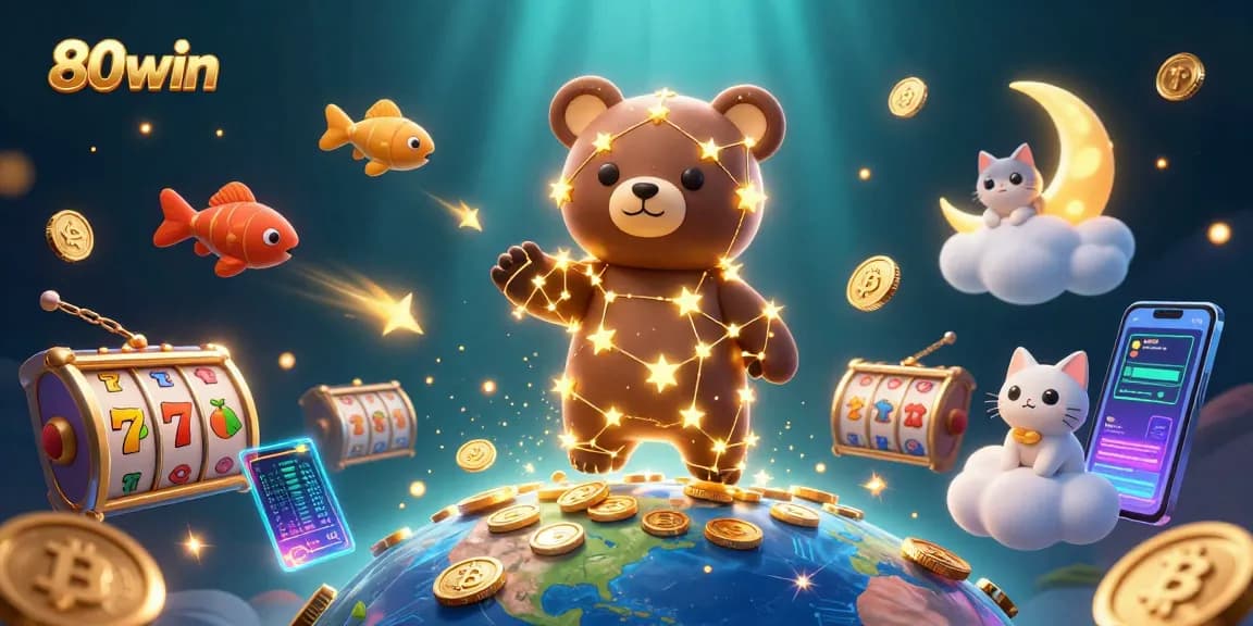 Experience thrilling wins at 80win with slot reels and dazzling cosmic characters.