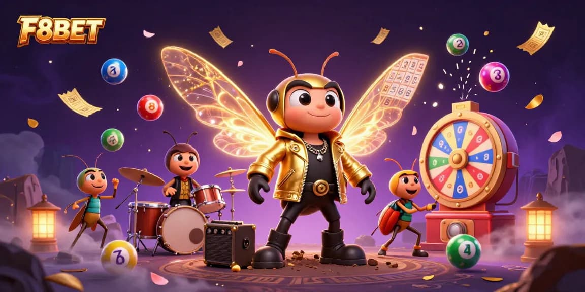 Experience the thrill of winning with F8BET, highlighted by a vibrant 3D casino scene full of action and fun.