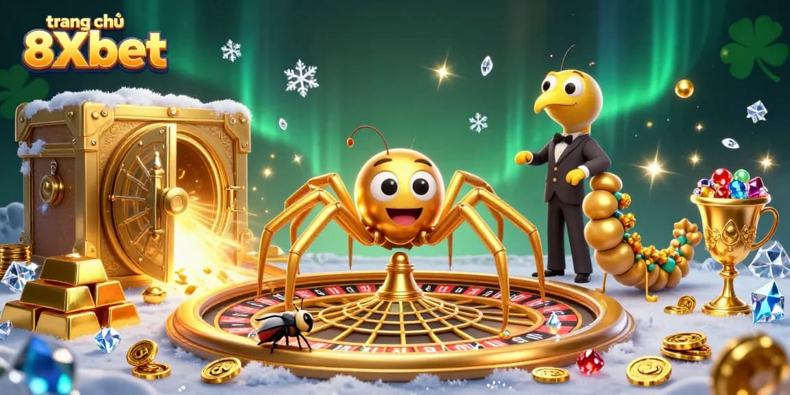 Engage in excitement at trang chủ 8Xbet with a golden spider and betting action!