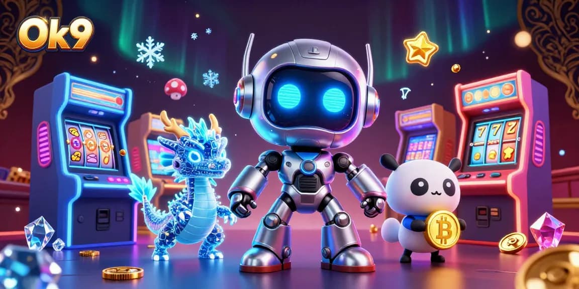 Spin to win at Ok9's vibrant casino with engaging 3D characters and exciting gaming elements.