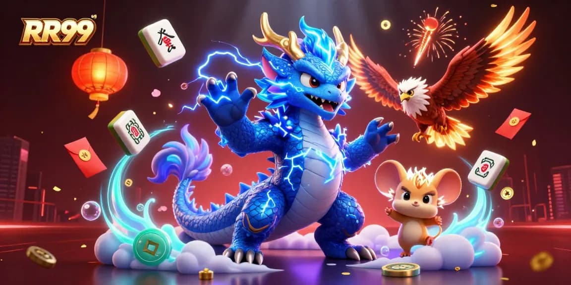 Experience RR99 with vibrant casino excitement and dynamic gaming elements in this thrilling illustration.
