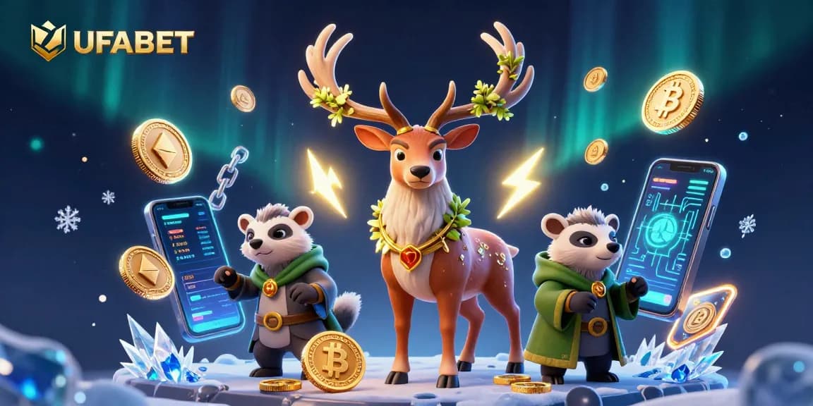 Explore exciting betting options at UFABET with vibrant 3D casino elements and characters.