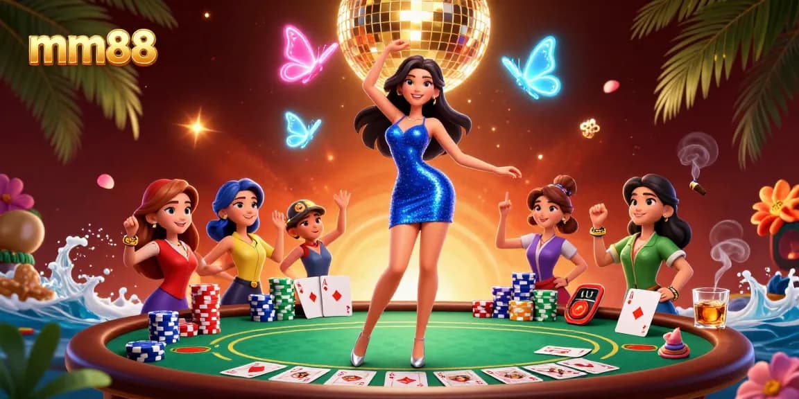 Experience the excitement of mm88 with vibrant casino elements and a glamorous scene.
