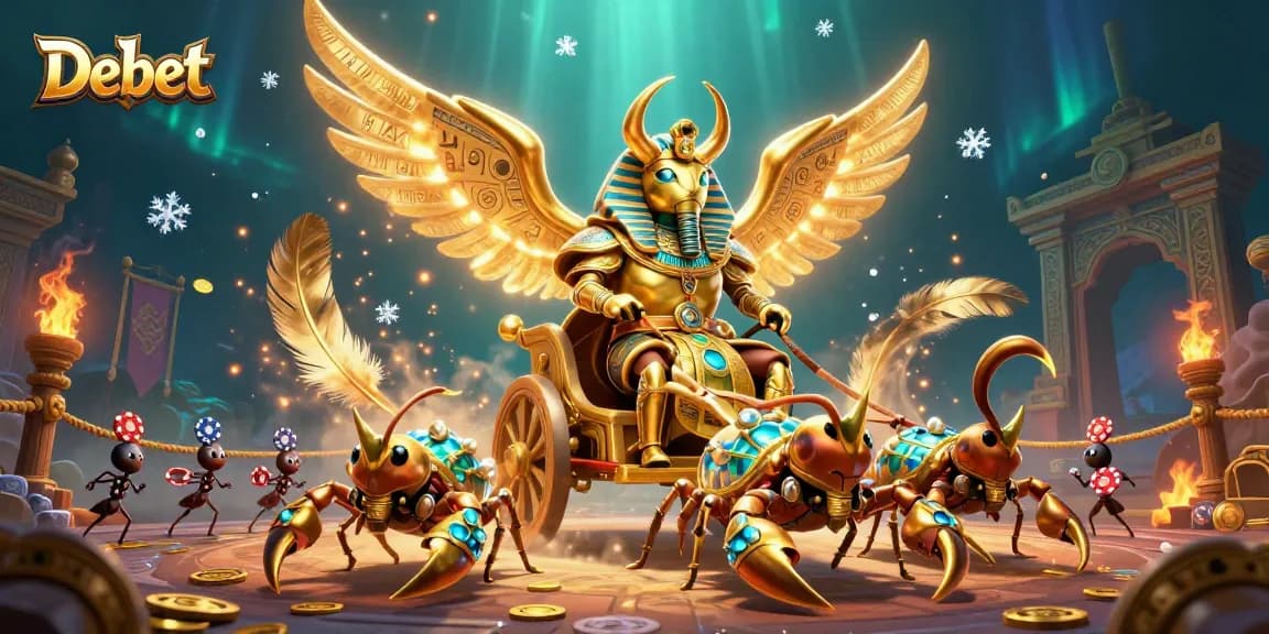 Engage in thrilling gameplay with Debet as golden beetles and scorpions spark your betting excitement.