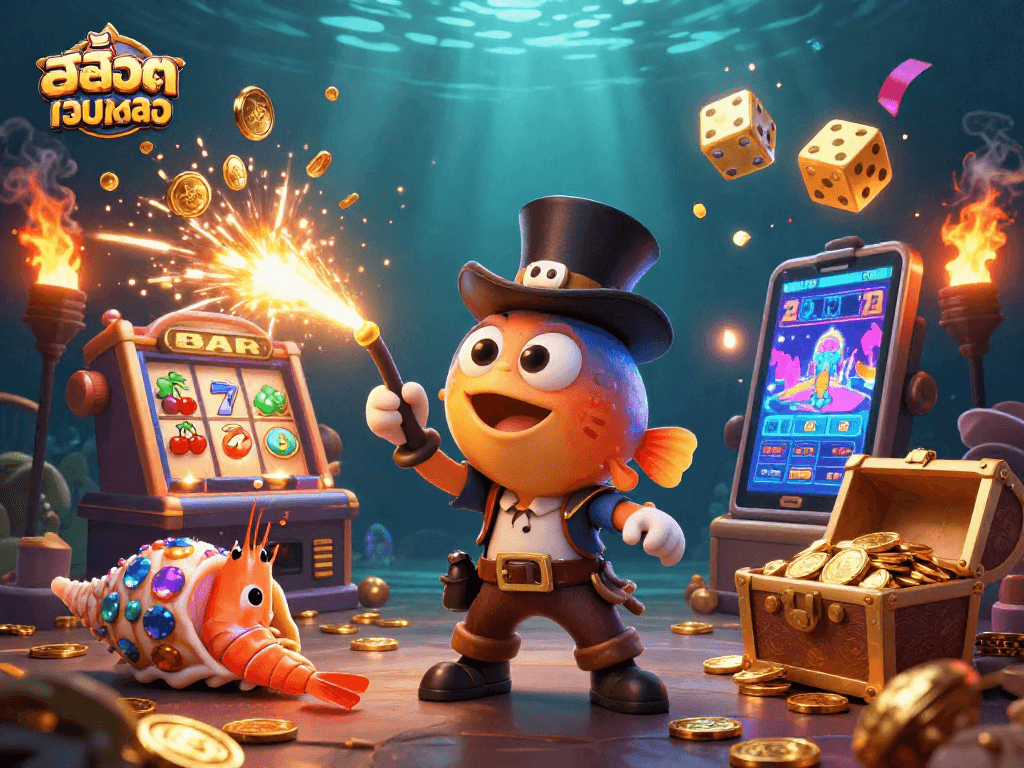 Engage in thrillingสล็อตเว็บตรง gameplay with vibrant 3D characters and casino elements.