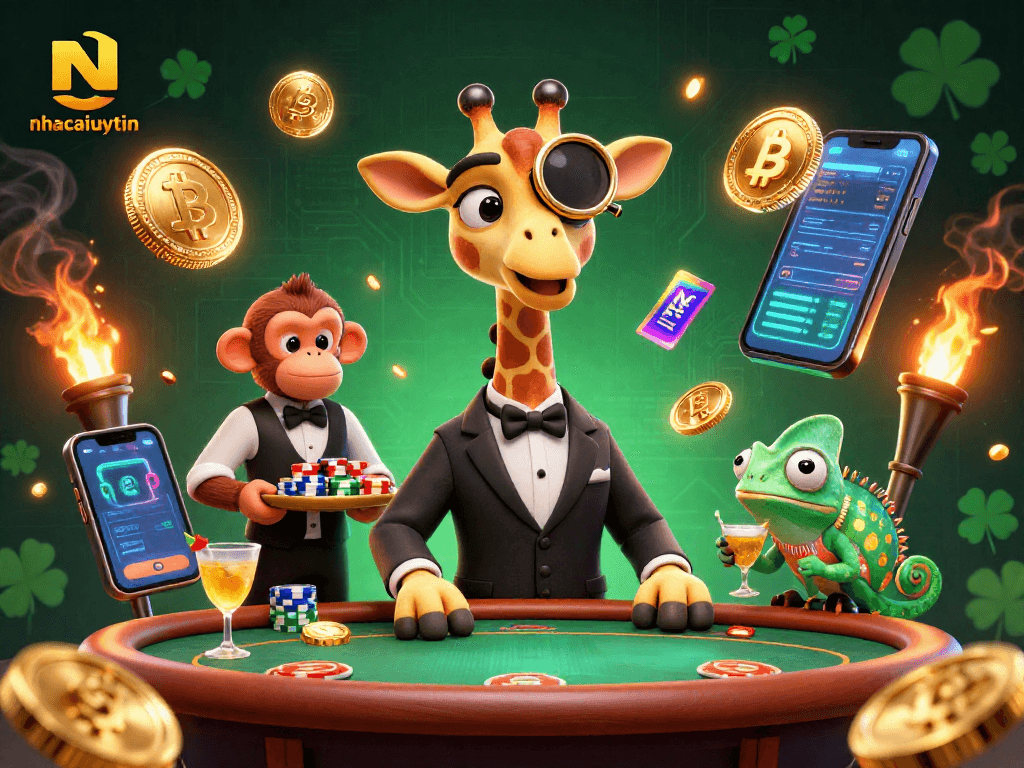 Experience the thrill of nhacaiuytin at a vibrant casino scene with unique characters and rich visual elements.