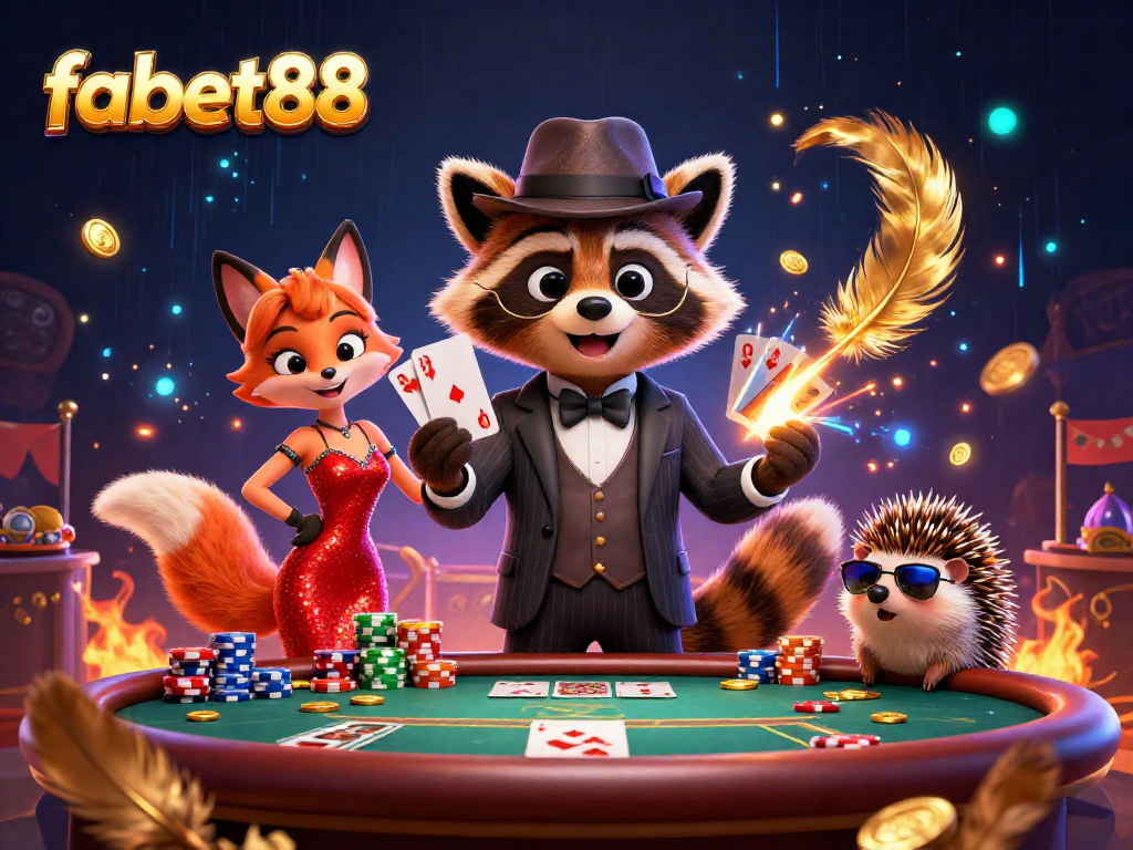 Experience strategic gaming with fabet88's rich poker scene featuring vibrant characters and dynamic elements.