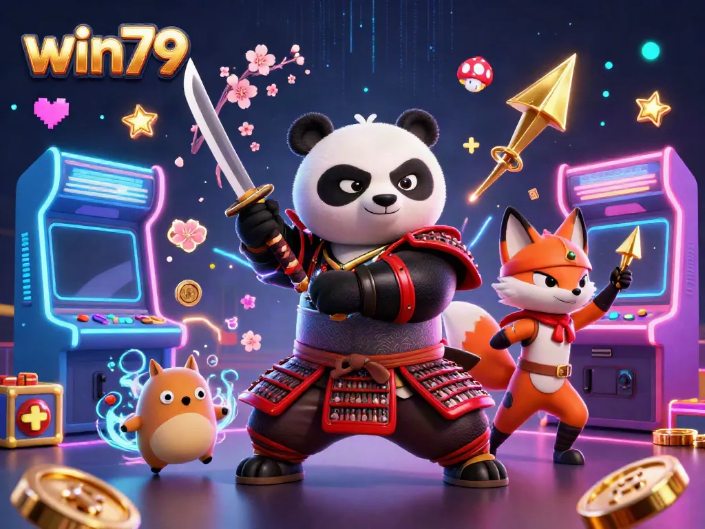 Experience the thrill of gaming at win79 with a vibrant casino-themed illustration featuring exciting characters.