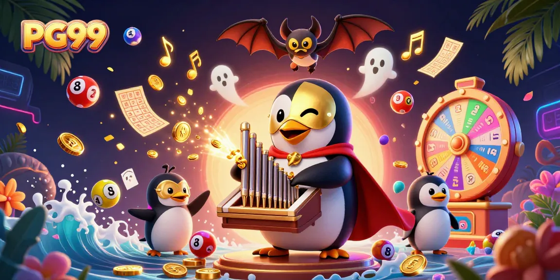Engage with PG99's vibrant casino action featuring a captivating penguin and dynamic gaming elements.