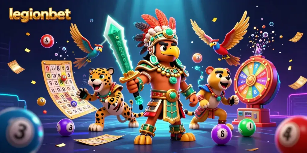 Engage in captivating gaming with legionbet, featuring thrilling lottery elements and vibrant characters.