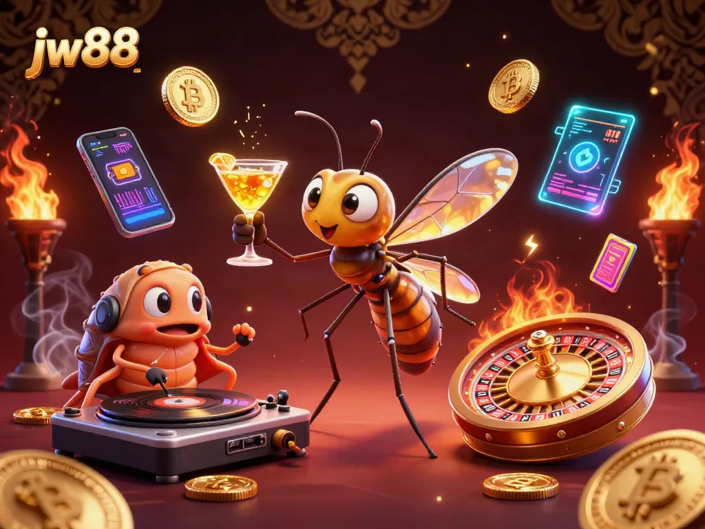 Experience winning strategies with jw88 at this dynamic, vibrant casino-themed illustration.