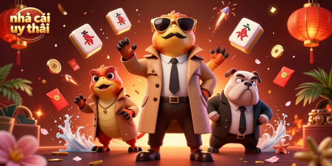 Engage with nhà cái uy tín as cartoon raptors navigate a VIP casino lounge, showcasing vibrant gaming elements.
