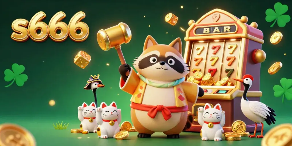 Experience thrilling gameplay with s666 as colorful maneki-neko wave amidst a jackpot explosion of coins.
