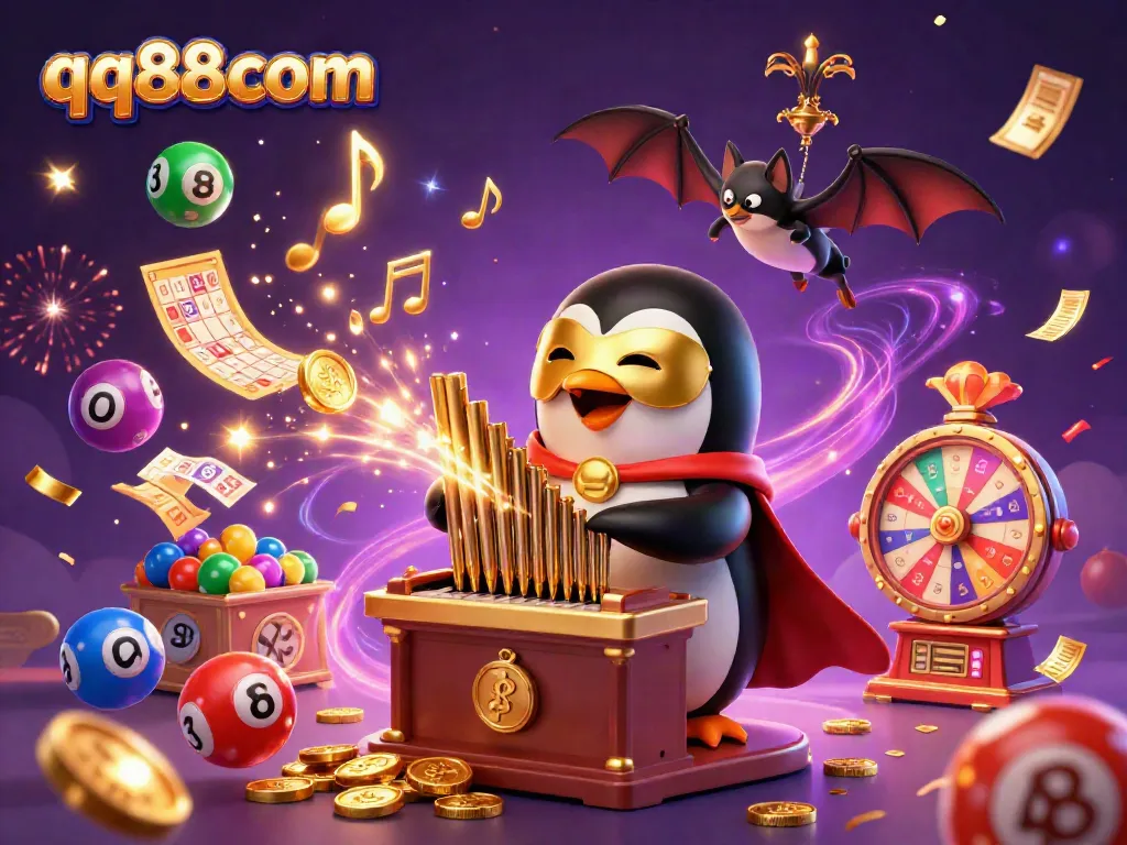 Engage with exciting games at qq88com featuring a vibrant scene of fantasy elements and casino fun.