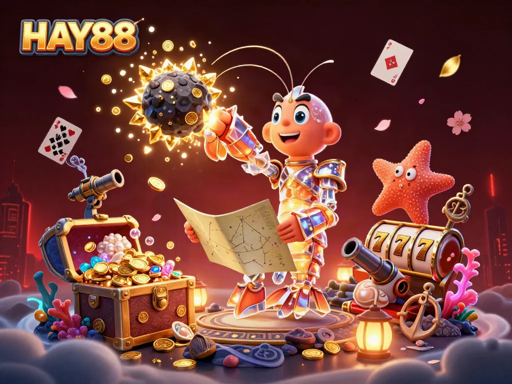 Experience excitement with HAY88's dynamic 3D illustration of galactic samurai and vibrant casino elements.