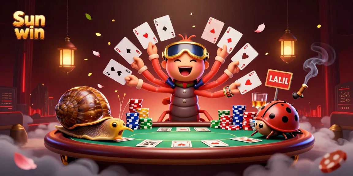 Engage with Sun win's thrilling gameplay featuring a vibrant cartoon casino scene.