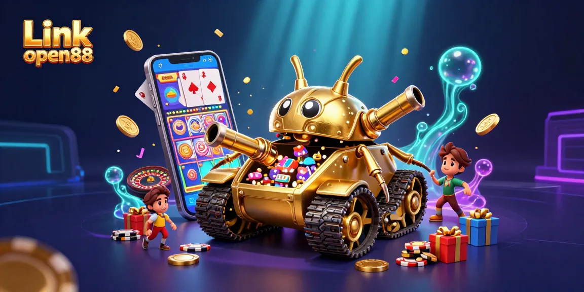 Engage with the thrilling action of Link open88 as a golden beetle tank unveils a miniature casino.