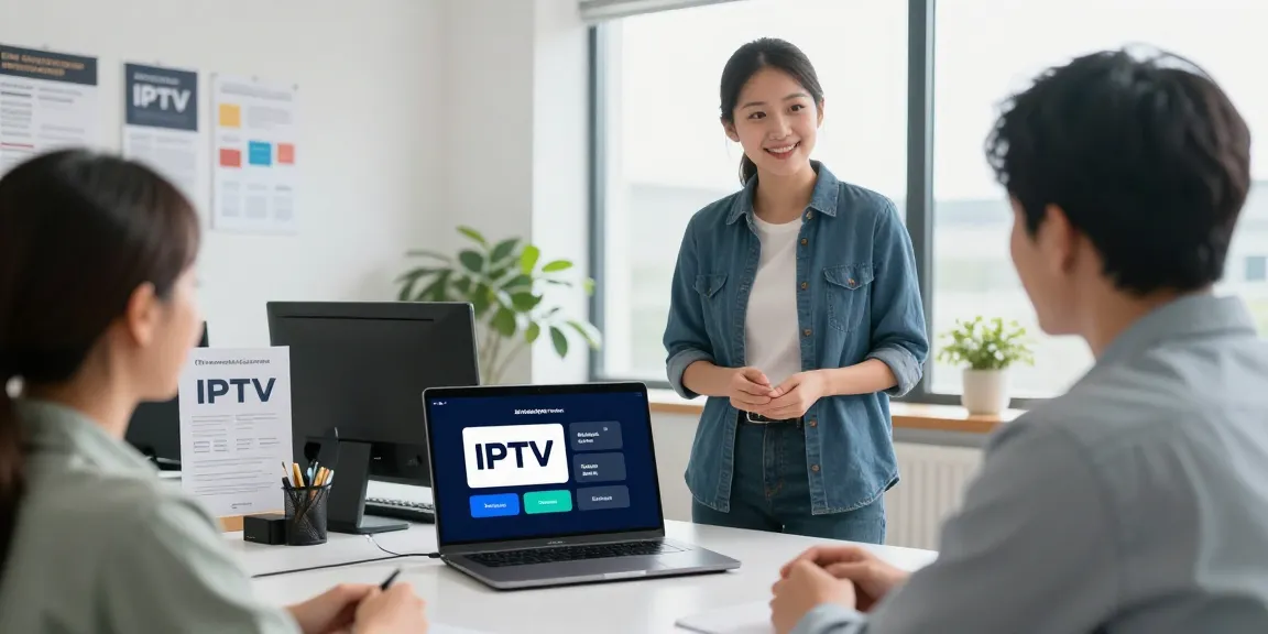IPTV reseller demonstrating trusted local services with a professional setup.